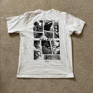 Attack on Titan Manga Panel T-Shirt White Anime Graphic Tee Streetwear Size S